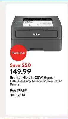 Staples Brother HL-L2405W Home Office-Ready Monochrome Laser Printer offer
