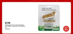 Staples Merangue Animal-Shaped Stapler with Refills - Assorted - Cat or Dragon offer