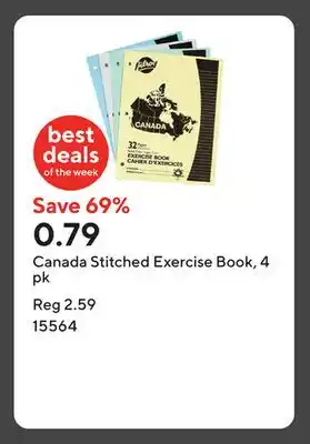 Staples Canada Stitched Exercise Book, 4 pk offer