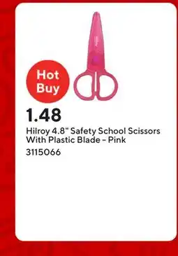 Staples Hilroy 4.8 Safety School Scissors With Plastic Blade - Pink offer