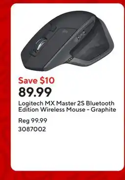 Staples Logitech MX Master 2S Bluetooth Edition Wireless Mouse - Graphite offer
