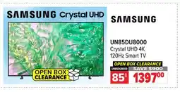 2001 Audio Video SAMSUNG 85 Crystal UHD 4K 120Hz Smart TV offer