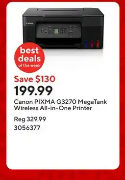 Staples Canon PIXMA G3270 MegaTank Wireless All-in-One Printer offer