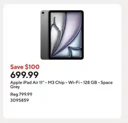 Staples Apple iPad Air 11 - M3 Chip - Wi-Fi - 128 GB - Space Grey offer