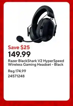 Staples Razer BlackShark V2 HyperSpeed Wireless Gaming Headset - Black offer