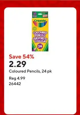 Staples Coloured Pencils, 24 pk offer