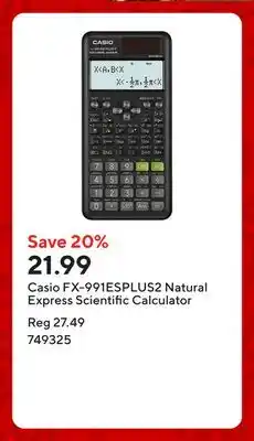 Staples Casio FX-991ESPLUS2 Natural Express Scientific Calculator offer