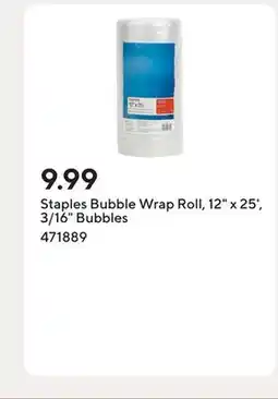 Staples Staples Bubble Wrap Roll, 12 x 25', 3/16 Bubbles offer