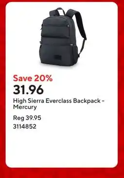 Staples High Sierra Everclass Backpack - Mercury offer