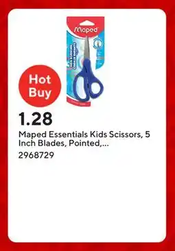 Staples Maped Essentials Kids Scissors, 5 Inch Blades, Pointed, Ambidextrous Handle offer