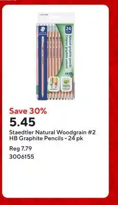 Staples Staedtler Natural Woodgrain #2 HB Graphite Pencils - 24 pk offer