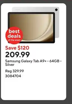 Staples Samsung Galaxy Tab A9+ - 64GB - Silver offer