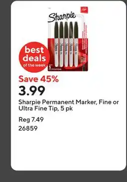 Staples Sharpie Permanent Marker, Fine or Ultra Fine Tip, 5 pk offer