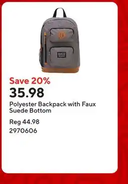 Staples Polyester Backpack with Faux Suede Bottom offer
