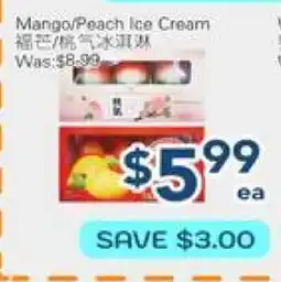 Oceans Fresh Food Market Mango/Peach Ice Cream offer