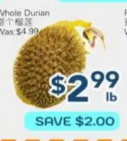 Oceans Fresh Food Market Whole Durian offer