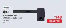 Visions Electronics LG 160 SQC1 2.1Ch Sound Bar w/Wireless Subwoofer offer