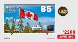 Visions Electronics SONY Google TV NATIVE 120Hz PANEL X90L 4K Smart TV offer