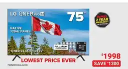 Visions Electronics LG 4K Smart TV 75 QNED 120Hz offer