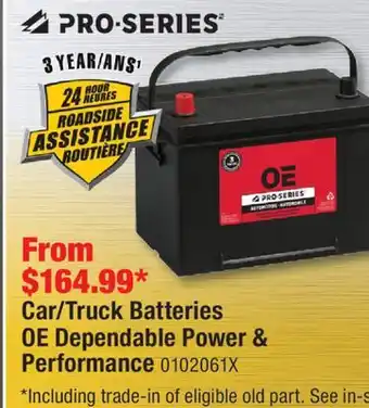 PartSource PRO-SERIES Car/Truck Batteries OE Dependable Power & Performance offer