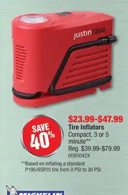 PartSource Justin Case Tire Inflators offer