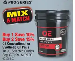 PartSource OE Conventional or Synthetic Oil Pails offer