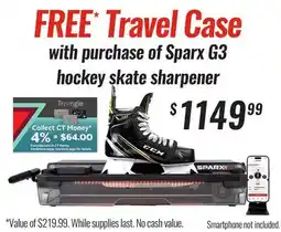 Hockey Life FREE TRAVEL CASE WITH THE PURCHASE OF SPARX G3 HOCKEY SKATE SHARPENER offer