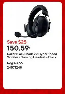 Staples Razer BlackShark V2 HyperSpeed Wireless Gaming Headset - Black offer