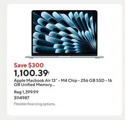 Staples Apple Macbook Air 13 - M4 Chip - 256 GB SSD - 16 GB Unified Memory - Sky Blue - English offer