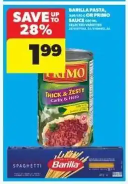 Real Canadian Superstore Barilla Pasta or Primo Sauce offer