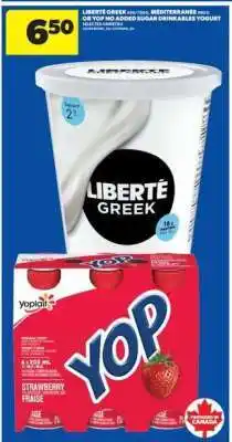Real Canadian Superstore Liberté Greek or Yop Yogurt offer