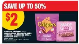 No Frills CHRISTIE CRISPERS or MADE GOOD GRANOLA BARS, COOKIES, MORNINGS BARS or CRUNCHY BITES offer