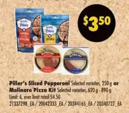No Frills Piller's Sliced Pepperoni or Molinaro Pizza Kit offer