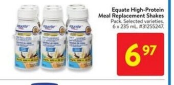 Walmart Equate high-protein meal replacement shakes offer