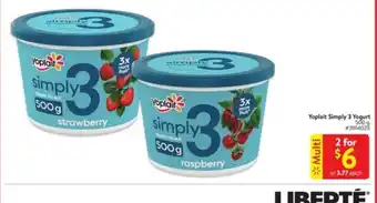 Walmart Yoplait simply 3 yogurt offer