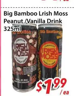 Bestco Food Mart Big Bamboo Lrish Moss Peanut/Vanilla Drink offer