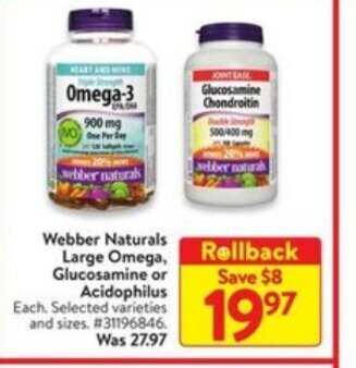 Walmart Webber naturals large omega offer