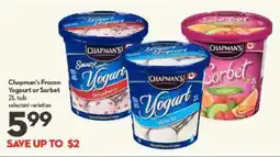 Longo's Chapman's frozen yogourt or sorbet offer