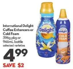 Longo's International delight coffee enhancers or cold foam offer