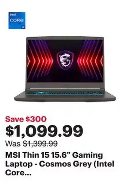 Best Buy MSI Thin 15 15.6 Gaming Laptop - Cosmos Grey (Intel Core i7-13620H/512GB/16GB RAM/GeForce RTX 4050) offer