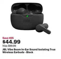 Best Buy JBL Vibe Beam In-Ear Sound Isolating True Wireless Earbuds - Black offer