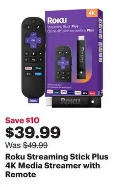 Best Buy Roku Streaming Stick Plus 4K Media Streamer with Remote offer