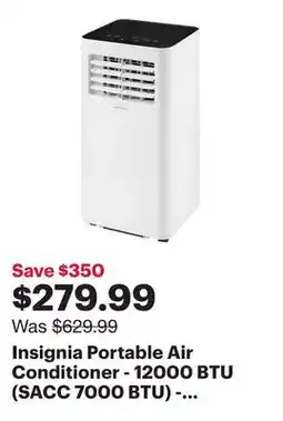 Best Buy Insignia Portable Air Conditioner - 12000 BTU (SACC 7000 BTU) - White/Black - Only at Best Buy offer