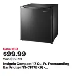 Best Buy Insignia Compact 1.7 Cu. Ft. Freestanding Bar Fridge (NS-CF17BK9) - Black - Only at Best Buy offer