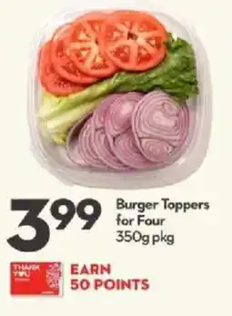 Longo's Burger Toppers for Four offer