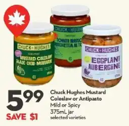 Longo's Chuck Hughes Mustard Coleslaw or Antipasto Mild or Spicy offer