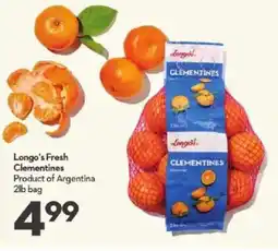 Longo's Longo's Fresh Clementines offer
