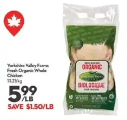 Longo's Yorkshire Valley Farms Fresh Organic Whole Chicken offer
