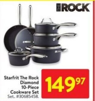 Walmart Starfrit the rock diamond 10 piece cookware set offer