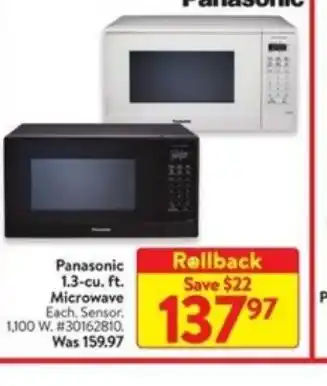 Walmart Pansonic 1.3 su ft Microwave offer